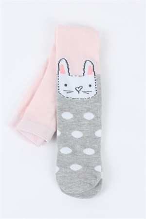 0-3 Yaş Puantiyeli Tavşan Figürlü Çocuk Külotlu Çorap