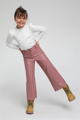4-14 Yaş Escabel Kız Çocuk Modelli Bluz BEYAZ
