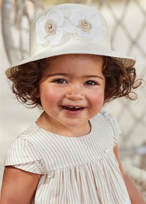 Mayoral Kız Bebek Çiçekli Hasır Şapka