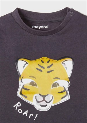Mayoral Erkek Bebek Kaplanlı Gri Tshirt