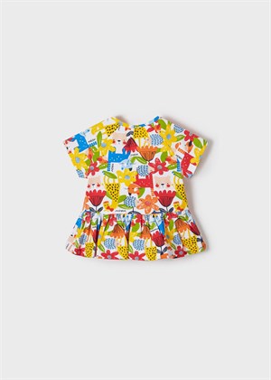 Mayoral Kız Bebek Çiçekli Turuncu Tshirt Set